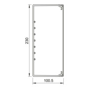 OBO Bettermann Canal mural et plafond sans couvercle 100 × 230 mm, PVC WDK100230CW-4