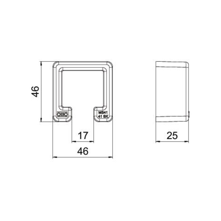 OBO Bettermann Capuchon de protection MS4141 41 × 41 mm injecté