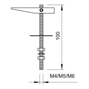OBO Bettermann Cheville à bascule zinguée 458 M4x100 G-4