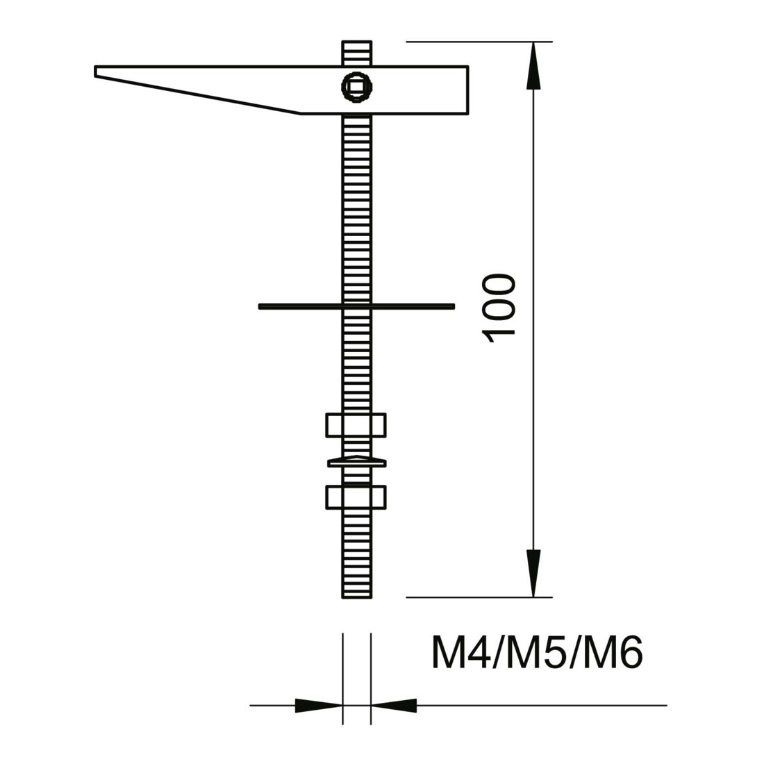 OBO Bettermann Cheville à bascule zinguée 458 M4x100 G