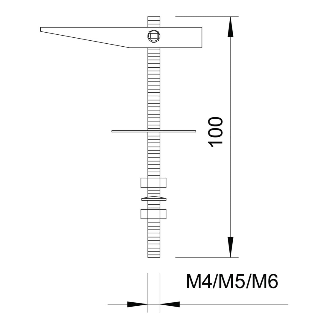 OBO Bettermann Cheville à bascule zinguée 458 M4x100 G