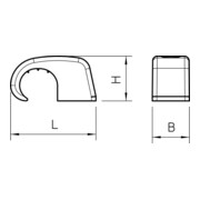 OBO Bettermann Clip adhésif sans clou 7-12 mm, PP, lgr 4040-4