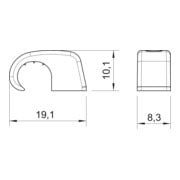 OBO Bettermann Clip adhésif sans clou 7-12 mm, PP, lgr 4040-5