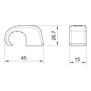 OBO Bettermann Clip adhésif Vertr sans clou 21-25 mm, PP, lgr 4044-4