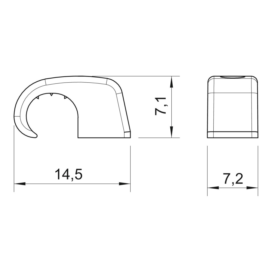 OBO Bettermann Clip de fixation adhésif sans clou 4-7 mm, PP, lgr 4039