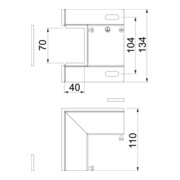 OBO Bettermann Coin intérieur pour conduit 40×70 BSKM-IE 0407-5