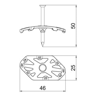 OBO Bettermann Collier à clou Nagel-Fix 2.0 43,8 × 23,5 × 7 mm PP