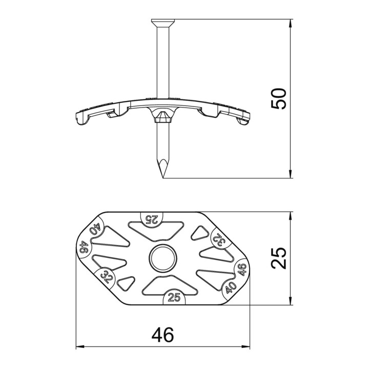 OBO Bettermann Collier à clou Nagel-Fix 2.0 43,8 × 23,5 × 7 mm PP