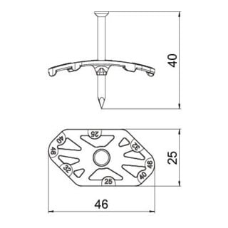 OBO Bettermann Collier à clou Nagel-Fix 2.0 46 × 25 × 40