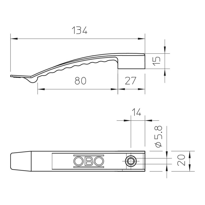 OBO Bettermann Collier de câble Vertr 1x8 NYM3x1,5 lgr 2032 SP