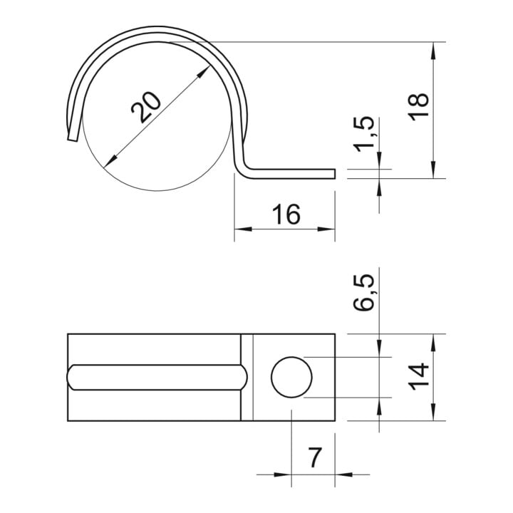 OBO Bettermann Collier de fixation 1015 20 G galvanisé électrolytiquement