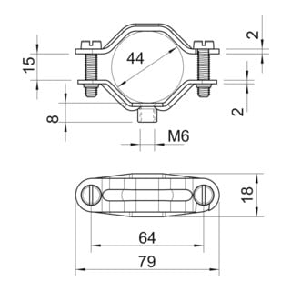 OBO Bettermann Collier de fixation 2072 M6 galvanisé électrolytiquement