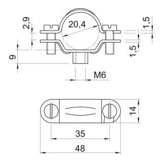 OBO Bettermann Collier de fixation 2900 M6 18-21 mm avec raccord fileté