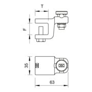 OBO Bettermann Collier de fixation à contact fixe Vertr 5004 DIN-FT 20-4