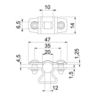OBO Bettermann Collier de fixation ASL 733 17-20 mm ALU avec trou oblong