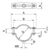 OBO Bettermann Collier de fixation avec raccord fileté ASG 732 36 G-3