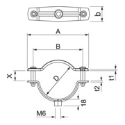 OBO Bettermann Collier de fixation avec raccord fileté ASG 732 6 G-4