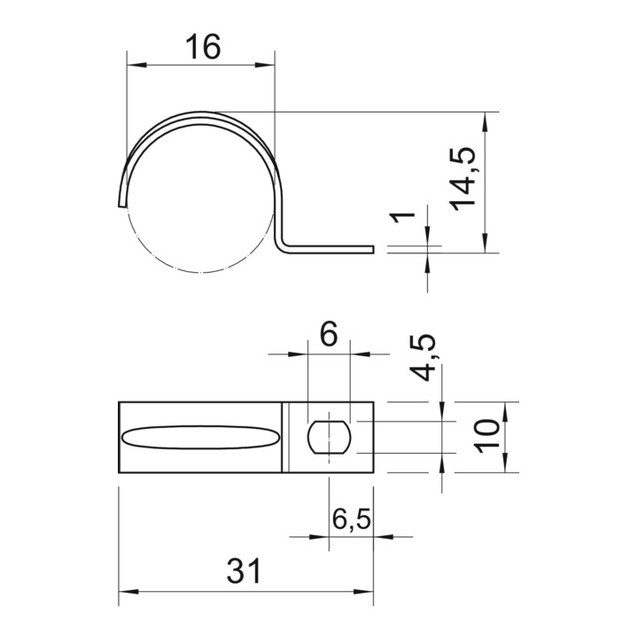 OBO Bettermann Collier de fixation galvanisé vz 604 16 G