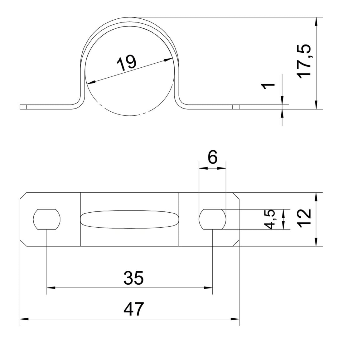 OBO Bettermann Collier de fixation galvanisé vz 605 19 G