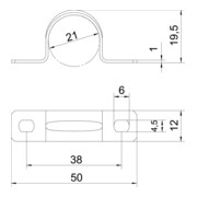 OBO Bettermann Collier de fixation galvanisé vz 605 21 G-5