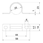 OBO Bettermann Collier de fixation galvanisé vz 605 25 G-4