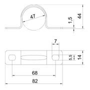 OBO Bettermann Collier de fixation galvanisé vz 605 47 G-5