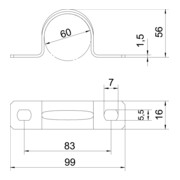 OBO Bettermann Collier de fixation galvanisé vz 605 60 G-5