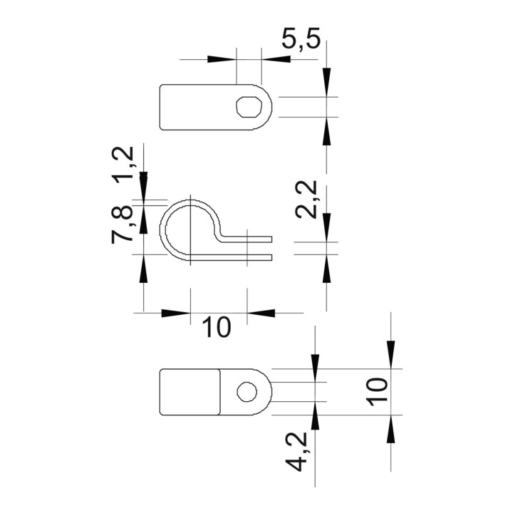 OBO Bettermann Collier de fixation isolé, gr 255 8 LGR