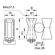 OBO Bettermann Collier de fixation isolé Iso 2051 8-36 LGR-3