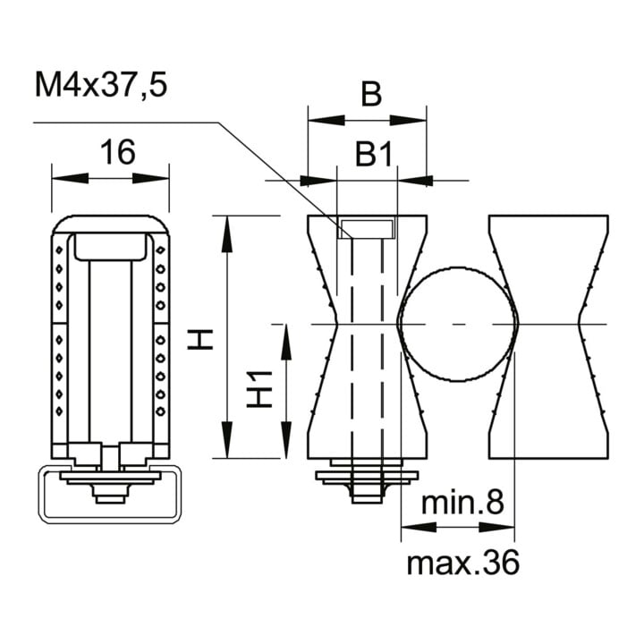 OBO Bettermann Collier de fixation isolé Iso 2051 8-36 LGR