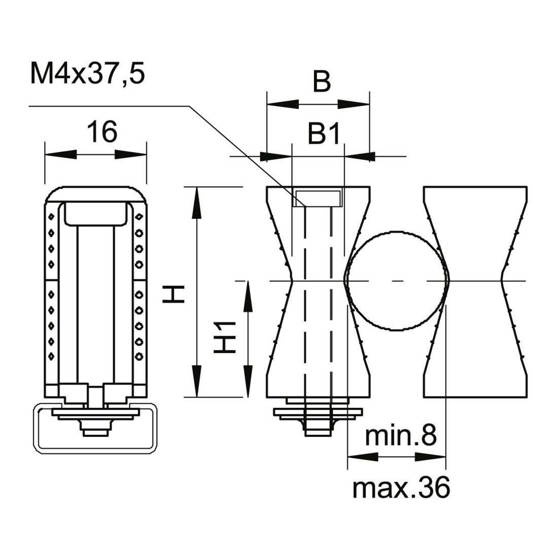 OBO Bettermann Collier de fixation isolé Iso 2051 8-36 LGR