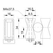 OBO Bettermann Collier de fixation isolé Iso 2051 8-36 LGR-4
