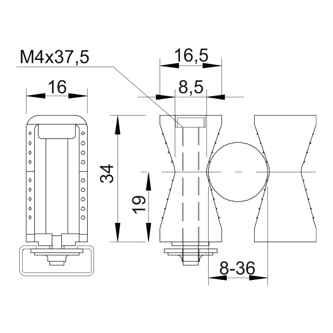 OBO Bettermann Collier de fixation isolé Iso 2051 8-36 LGR