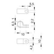 OBO Bettermann Collier de fixation isolé, taille 255 6.5 LGR-5