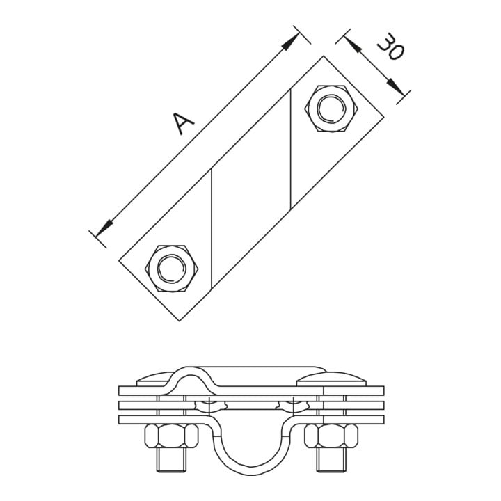 OBO Bettermann Collier de fixation pour câble rond et plat 2760 25 FT