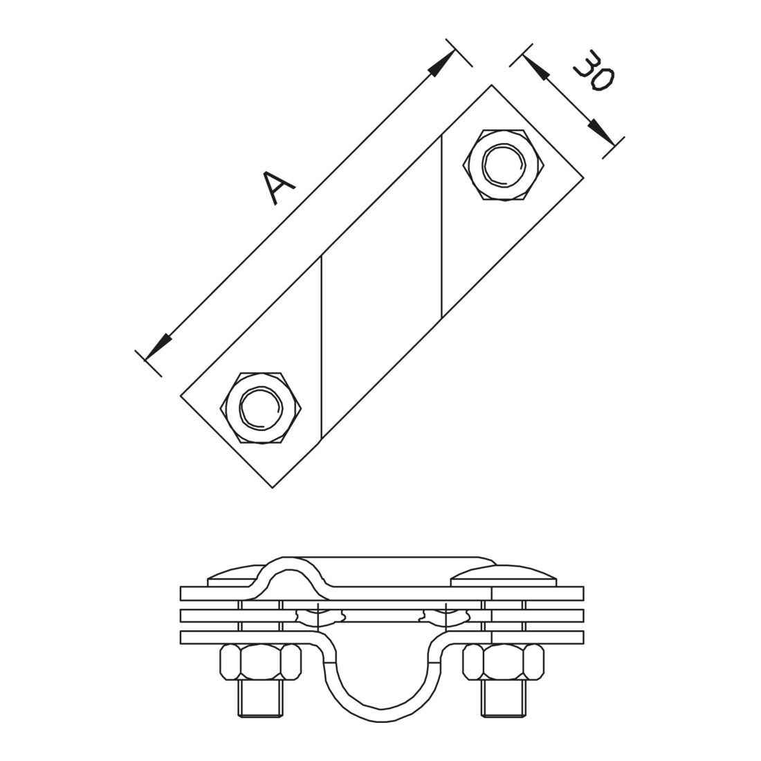 OBO Bettermann Collier de fixation pour câble rond et plat 2760 25 FT