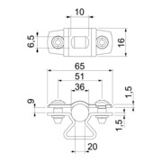 OBO Bettermann Collier de fixation réglable avec fente 30-36mm ASL 733 36 G-4
