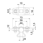 OBO Bettermann Collier de fixation réglable avec fente 36-44 mm ASL 733 44 G-4