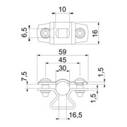 OBO Bettermann Collier de fixation réglable avec trou oblong 25-30mm ASL 733 30 G-4