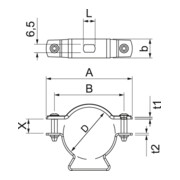 OBO Bettermann Collier de fixation réglable avec trou oblong 44-53 mm ASL 733 53 A2-4