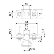 OBO Bettermann Collier de fixation réglable avec trou oblong 44-53 mm ASL 733 53 A2-5