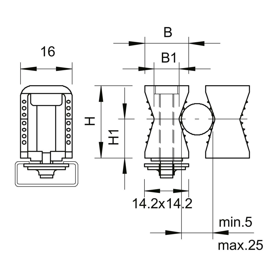 OBO Bettermann Collier de fixation Vertr 2050 5-25 LGR