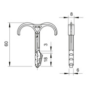 OBO Bettermann Collier de serrage double Vertr, 2x4-12mm 1974 2X4-12-4
