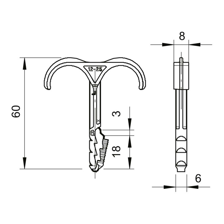 OBO Bettermann Collier de serrage double Vertr, 2x4-12mm 1974 2X4-12