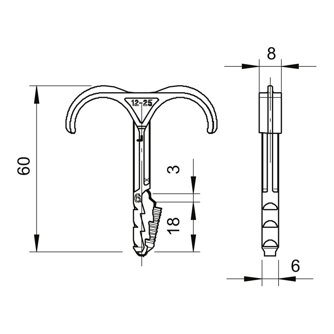 OBO Bettermann Collier de serrage double Vertr, 2x4-12mm 1974 2X4-12