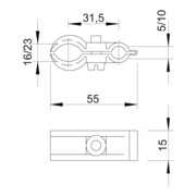 OBO Bettermann Collier de serrage ISO pour fil d'acier gris 4024 16-23-5