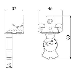 OBO Bettermann Collier de support SCVPC 3-7 D25 20-25 mm