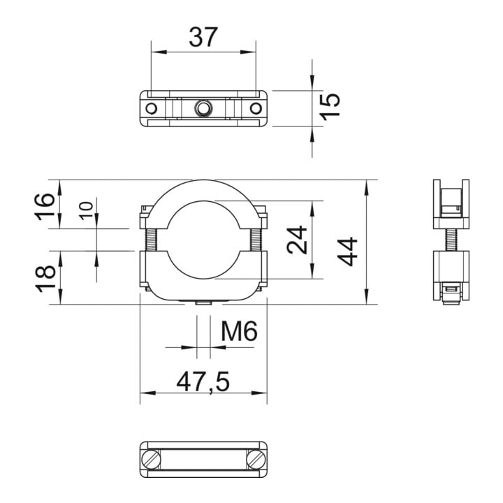 OBO Bettermann Collier isolant Blitz-Iso-Schelle M6 L 3021 LGR