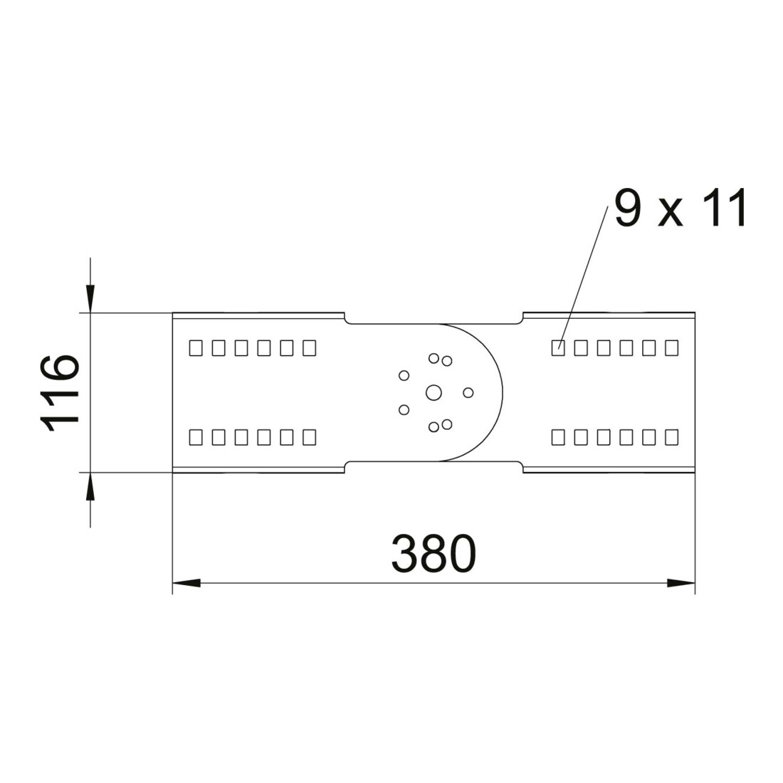 OBO Bettermann Connecteur articulé Vertr 110 × 330 mm WRGV 110 FT