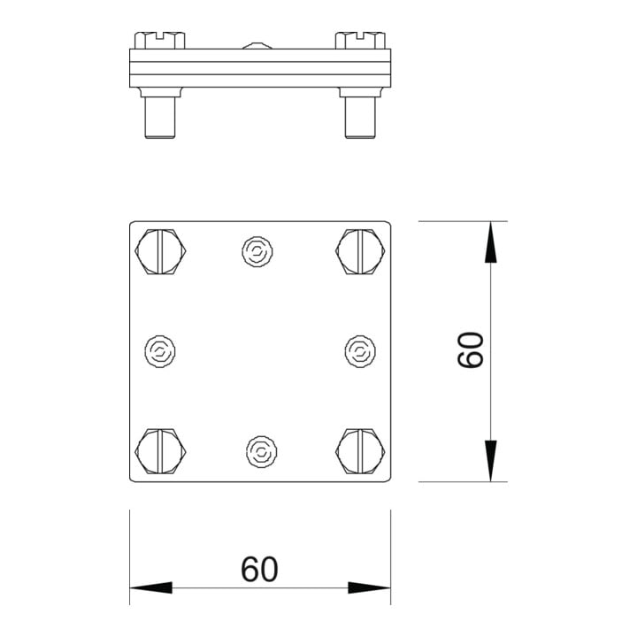 OBO Bettermann Connecteur croisé 256 A-DIN 30 sans plaque intermédiaire VA